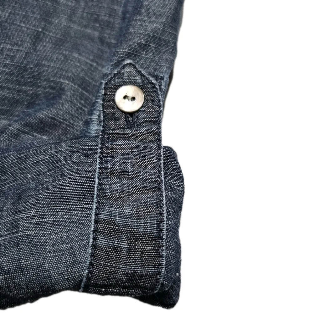 J Jill Large Longsleeve Button Frontt  Roll Tab Chambray   Denim Shirt Dress - Picture 7 of 14